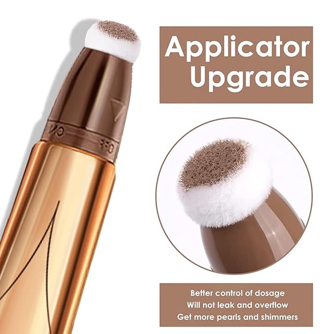 3 Color Contour Beauty Wand, Highlighter ，Face Concealer Contouring with Cushion Applicator Long Lasting & Smooth Matte Finish Liquid Illuminator Makeup Stick .(01 Contour+03 Cherry Red +05 Bronze Gold)-BrightBean Baby