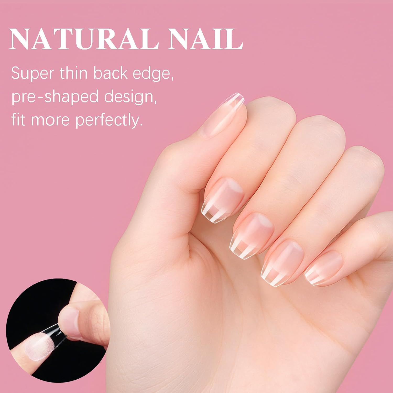 Extra Short Coffin Nail Tips, SSWSBYKE 300pcs 15 Sizes Gel Acrylic Nail Tips for Full Cover Pre-Shaped Fake Nails Tips Half Matte Press On Nails for Extension Home DIY Salon-BrightBean Baby