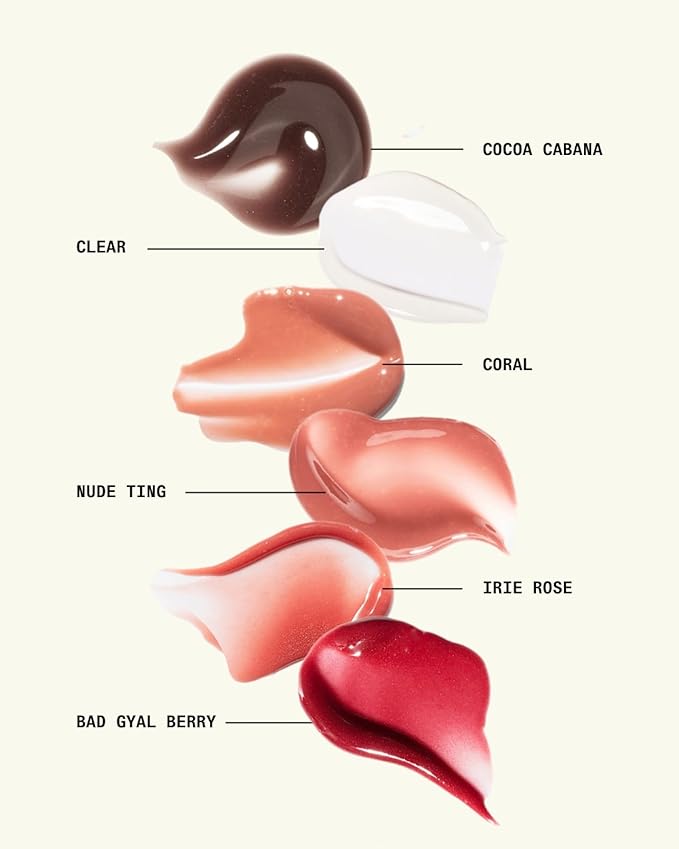 Cay Skin Isle Lip Balm SPF 30 – High Shine, Hydrating + Sheer Lip Gloss in Vanilla Brown Sugar Flavor – Formulated with Natural Ingredients for All Skin Tones – 3-Pack, Bad Gyal Berry-BrightBean Baby