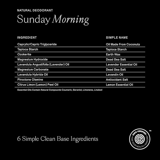 Each & Every Aluminum Free Deodorant for Women & Men, Lavender & Lemon + Coconut & Lime - All Natural Deodorant for Sensitive Skin, EWG Verified - Clean, Baking Soda-Free, Plant-Based - 2.5oz, 2 Pack-BrightBean Baby