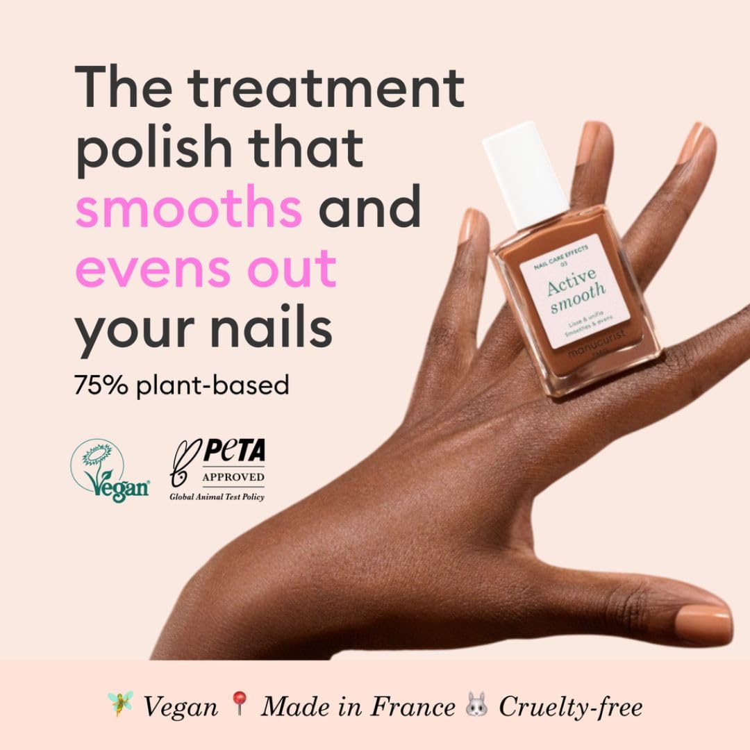 Manucurist Active Smooth™ 03 Nail Concealer Polish & Care - 2 in 1 Nude Nail Polish : Nail Strengthener and Growth - Nail Concealer - Ridge Filler for Nails - Natural Nail Polish - Bronze Finish-BrightBean Baby