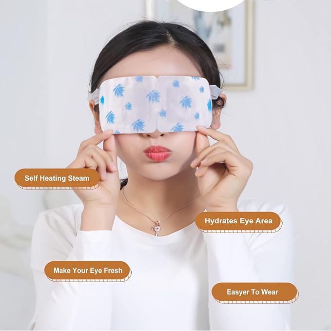 Qiai Self-Heating Steam Eye Mask 10 Packs for Better Sleep&Eye SPA|Reduce Dark Circles & Puffiness|Relief Eye Fatigue Dry&Itchy Eyes|Reduce Wrinkles|Heated Eye Mask Portable for Personal Care-BrightBean Baby