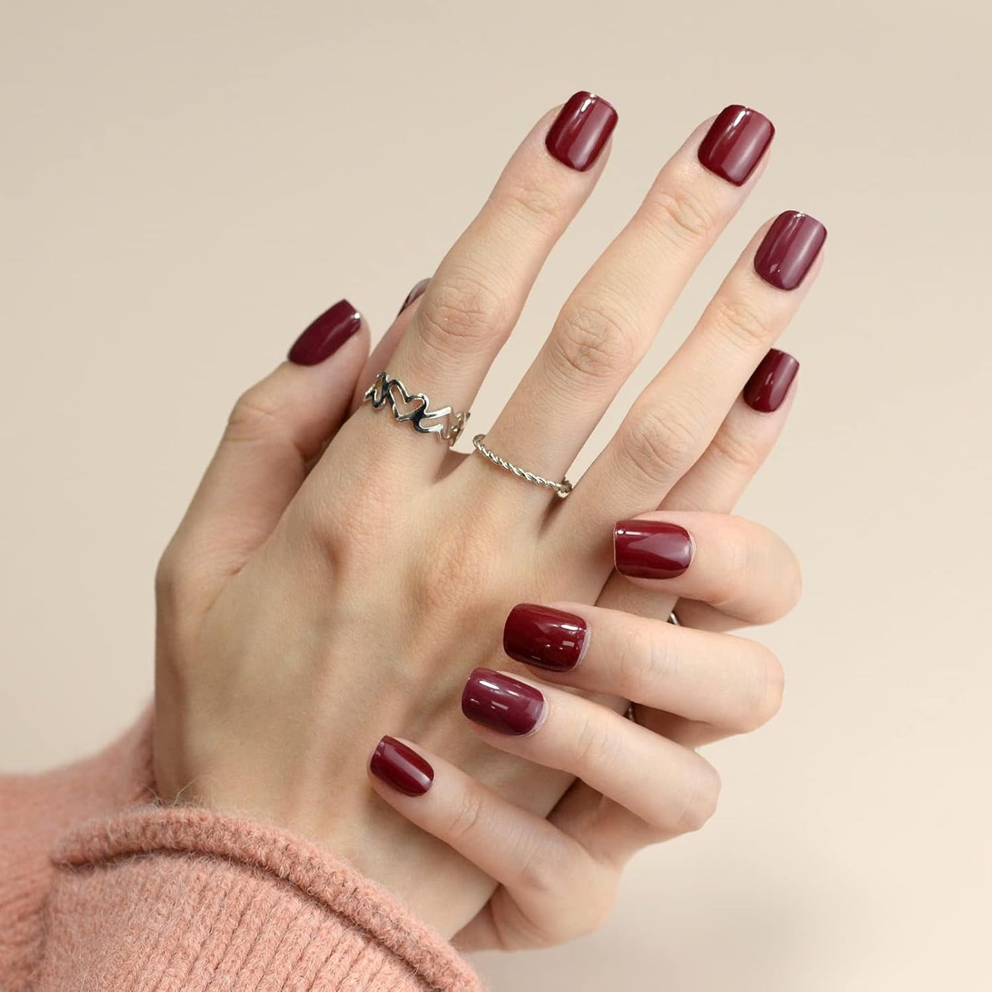 Nail Polish Strips, 32PCS Salon Quality Wraps, Long Lasting Gel Nail Stickers for Women Easy Apply& Remove (Vinery Red)-BrightBean Baby