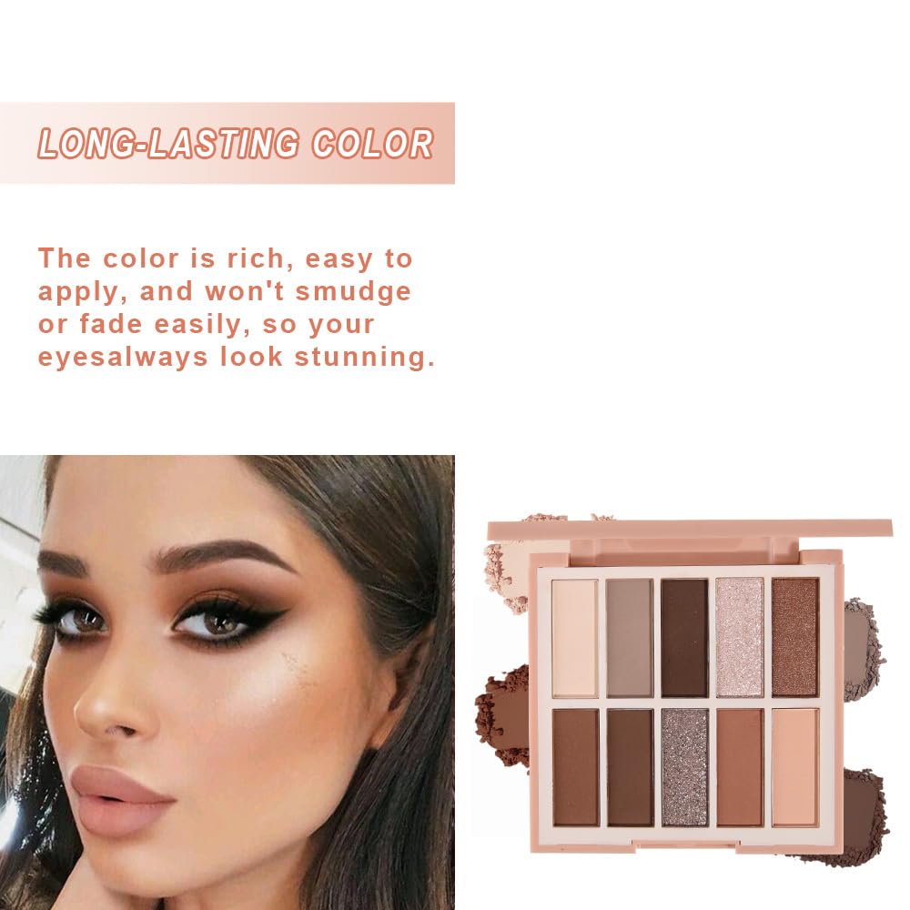 Neutral Nude Eye Shadow Palette,Matte Brown Bronze Naked Cream Eyeshadow Palette,Make Up Pallets for Women Natural Eyeshadows for Eyes Long Lasting Naturing-Looking-BrightBean Baby