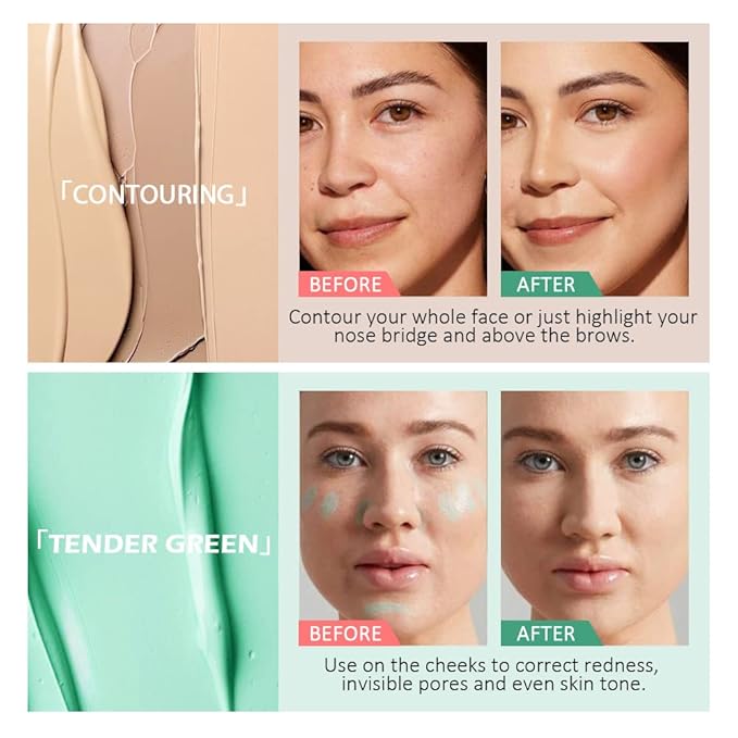 Concealer Cream Makeup Palette Color Corrector,Under Eye Brightener Concealer Dark Circle Concealer Palette,Waterproof Foundation Cream Based Makeup Palette Full Face Contour Kit for Beginners-BrightBean Baby