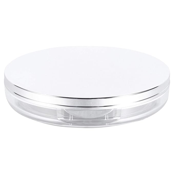 Powder Container 2pcs Loose Powder Containers with Elasticated Net Sifter, Mirror and Puff 5g Loose Powder Compact Case Case for DIY Makeup and Travel (Sliver) Powder Puff-BrightBean Baby