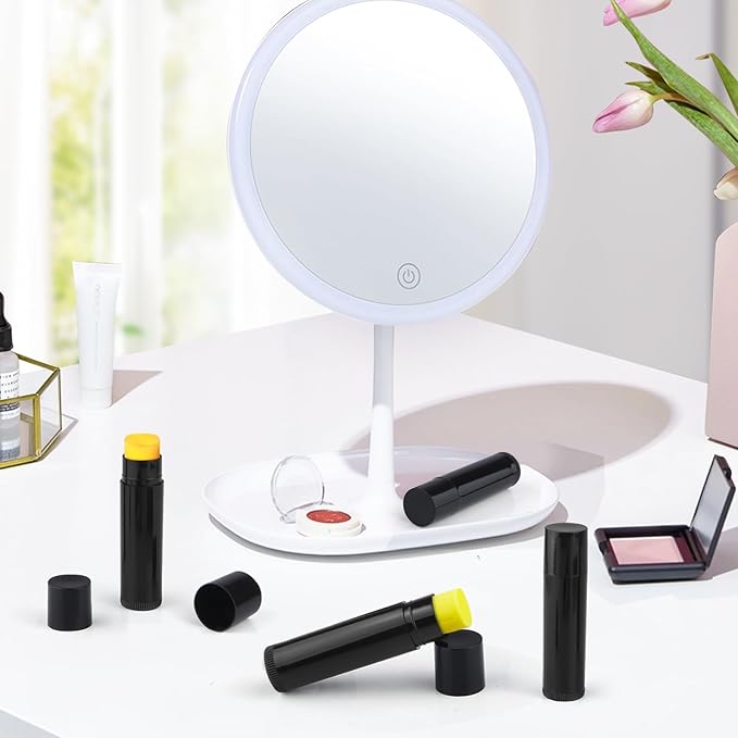 100 Pcs 5.5ml Bulk Empty Lip Balm Tubes Refillable Plastic Lip Gloss Container Travel Lipstick Tubes Chapstick Tubes Holder For DIY Homemade Lip Balm (black)-BrightBean Baby