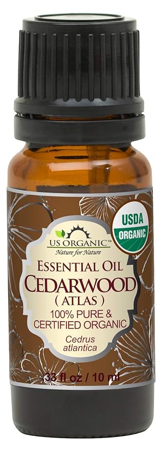 US Organic 100% Pure Cedarwood Essential Oil (Atlas) - USDA Certified Organic, Steam Distilled (More Size Variations Available) (10 ml / .33 fl oz)-BrightBean Baby