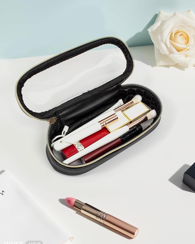 Clear Makeup Bag Small, TSA Approved Portable Toiletry Bag with Zipper Cosmetic Travel Bag Makeup Organizer Case Mini Makeup Pouch for Purse Car Organizer Bag for Women Men-BrightBean Baby