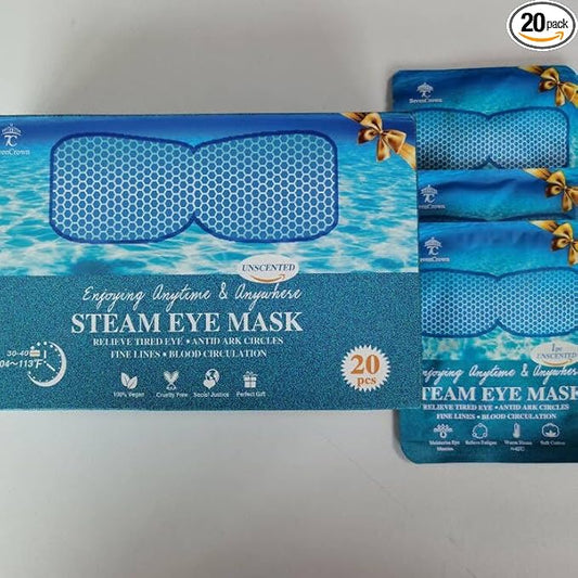 Steam Eye Mask for Travel Essentials,Sleep Mask Warm Compress for Eyes,Heated Eye Masks for Reduce Puffiness & Dark Circles & Restful Sleep,Self Care SPA Relaxation Gifts for Women Unscented 20 Packs-BrightBean Baby
