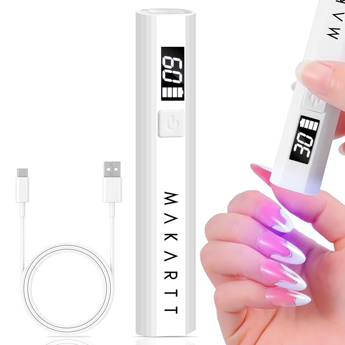 Makartt UV Light for Gel Nails: Handheld Mini Flash Cure Lamp Portable Lumière Nail Dryer for Curing Gel Polish Nail Glue Rechargeable USB Nail Light with LCD 2 Timer for Fast Drying Home Salon Use-BrightBean Baby