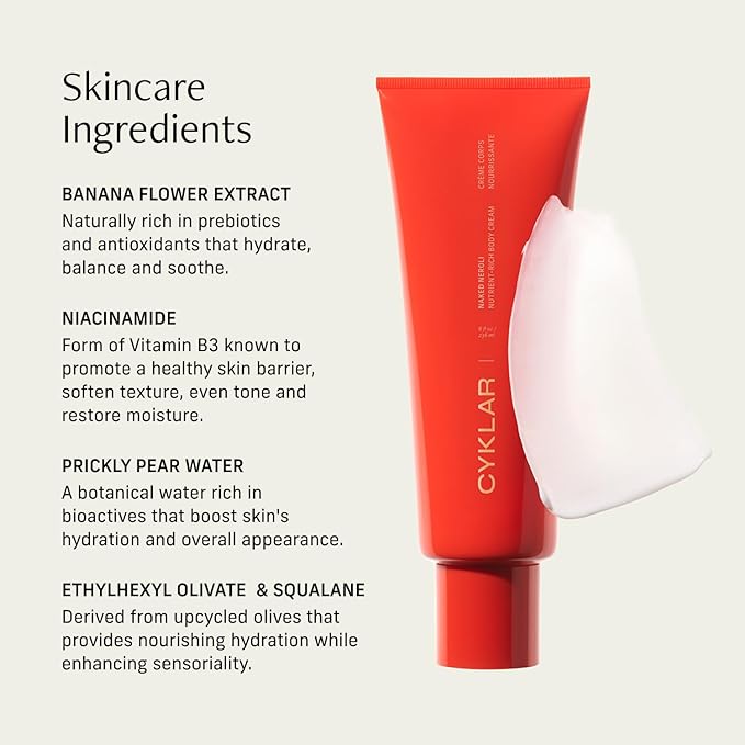 Nutrient Rich Body Cream. Naked Neroli Nourishing Moisturizer with Niacinamide and Banana Flower Extract. Deep Hydration, Thick Body Lotion, Dry Skin Cream for Women and Men, 8 Fl Oz-BrightBean Baby