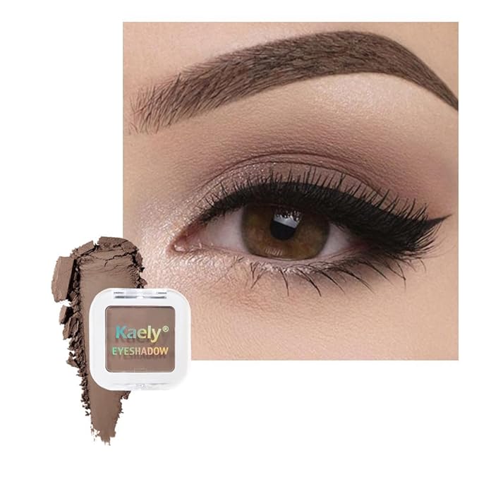 evpct Matte Brown Single Eyeshadow Palette Makeup for Older Women, Nude Cocoa Brown Cream Eye Shadow Palette Makeup Singles for Older Women Matte, High Pigment Waterproof Monochrome Mini Eyeshadow-BrightBean Baby
