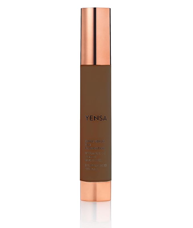 YENSA Super Silk Foundation - Full Coverage, Age-defying complex of Vitamin C, E, Ferulic, and Bakuchiol Oil (Deep 3) 1.0 fl oz-BrightBean Baby