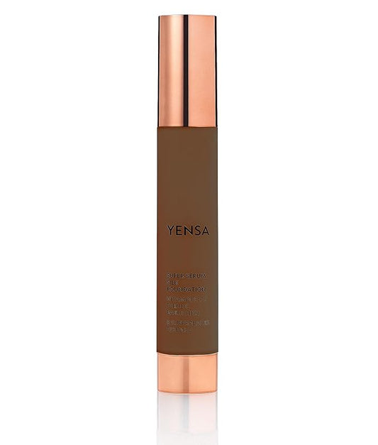 YENSA Super Silk Foundation - Full Coverage, Age-defying complex of Vitamin C, E, Ferulic, and Bakuchiol Oil (Deep 3) 1.0 fl oz-BrightBean Baby