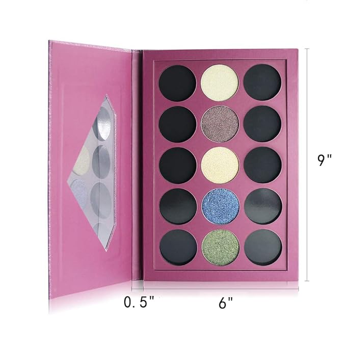 Large-Sized Empty Magnetic Makeup Palette with Diamond-Shaped Transparent Window-BrightBean Baby