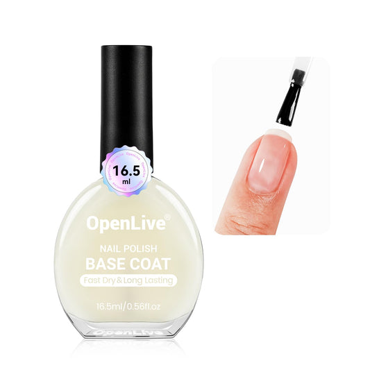 16.5ml Base Coat Nail Polish, Quick Dry Large Volume Base Coat, Color Lock Strengthen Nails for Women Salon DIY Nail Art-BrightBean Baby