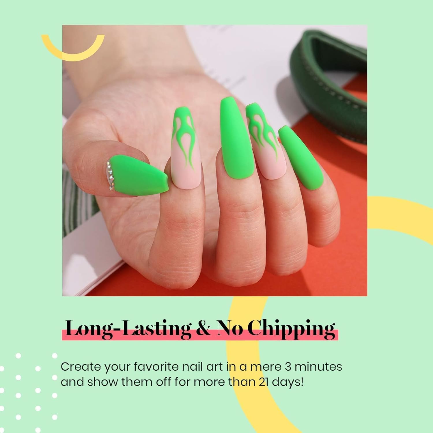 Beetles Neon Green Gel Nail Polish Halloween Gel Nail Polish 15ml Soak Off Uv LED Nail Lamp DIY Home Gift for Women Lime Green-BrightBean Baby