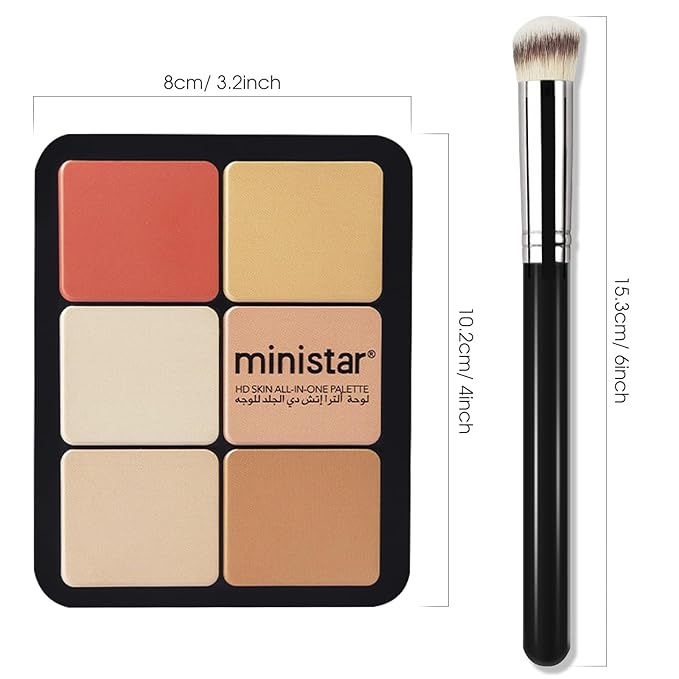 12 Colors Cream [Blush+Contour+Concealer+Highlighter] Makeup Palette for Cheeks - Multi-functional Makeup Palette with Brush, Natural Matte Long Wearing, Waterproof Face Makeup Palette (#05)-BrightBean Baby