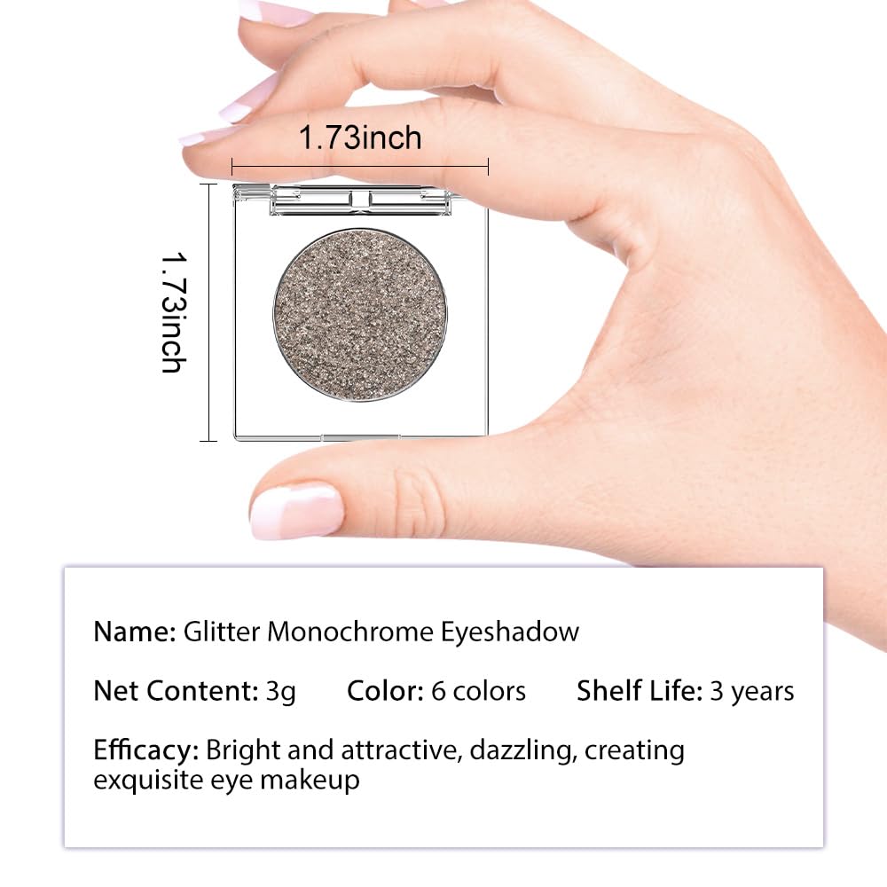 Taupe Gray Brown Monochrome Shimmer Eyeshadow Palette Makeup,Long Lasting Naturing-Looking Lightweight Glitter Single Eyeshadow,Neutral Powde Eye Shadow for Older Women-BrightBean Baby