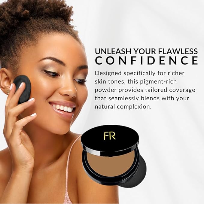 Luxury Oil Blotting Pressed Powder by Flori Roberts, Long Lasting Oil and Shine Control, Flawless Complexion for Women of Color or Deeper Skin Tones-BrightBean Baby
