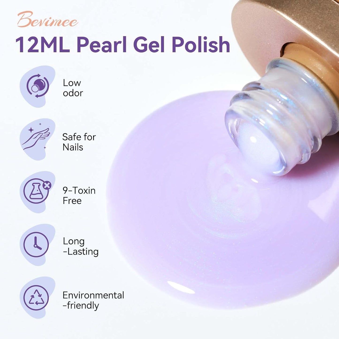 Pearl Gel Nail Polish 12ml Pearlescent Mermaid Iridescent Chrome Aurora Nail Drawing Swirl Shell Thread Effect Soak Off UV LED Gel Nail Art Salon Home DIY-BrightBean Baby