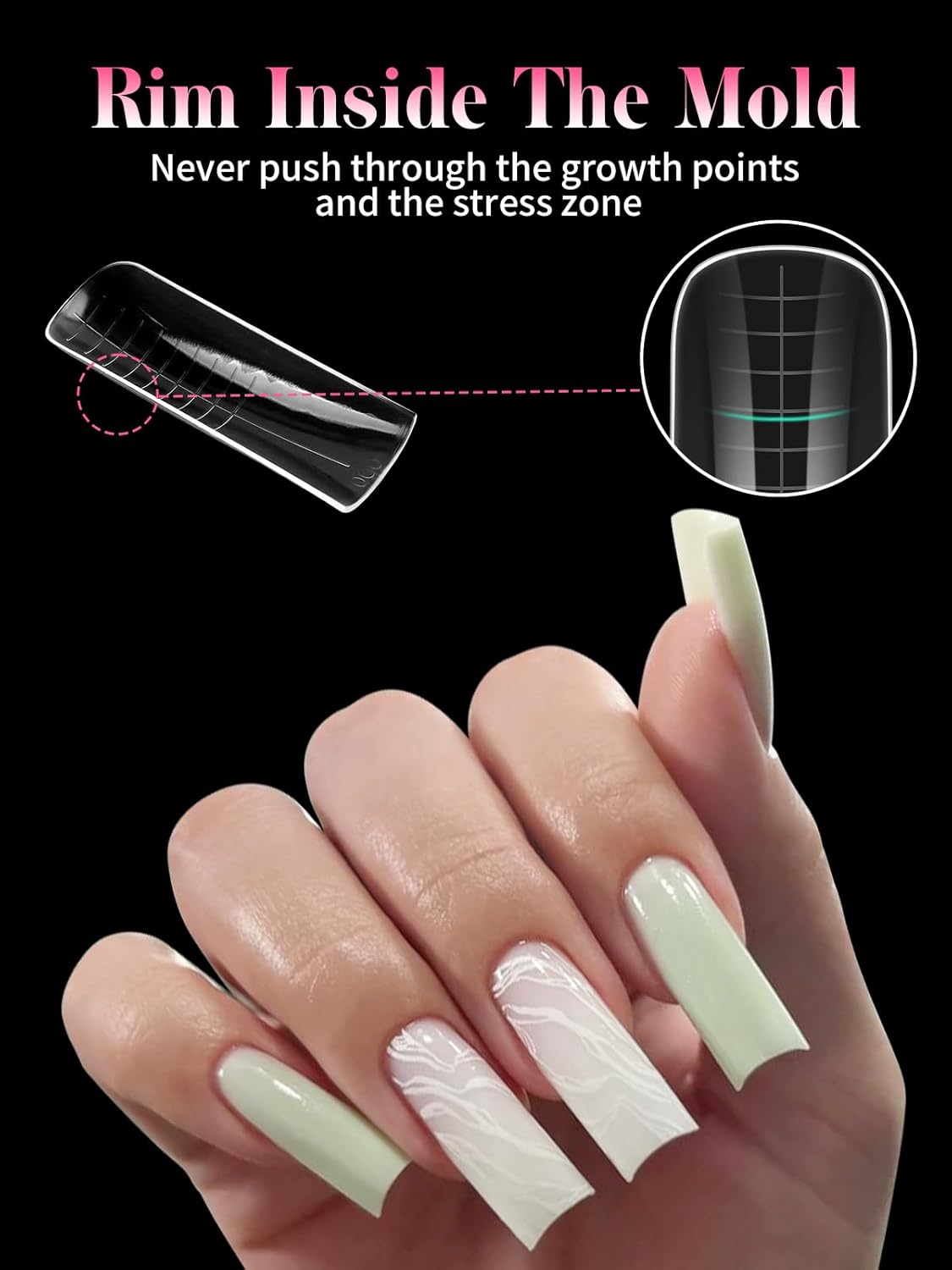 EBANKU Dual Nail Forms for Poly Extension Gel, 150 PCS Duck Nail Molds Reusable 15 Sizes Nail Extension Forms for Builder Gel Manicure Design Salon DIY-BrightBean Baby