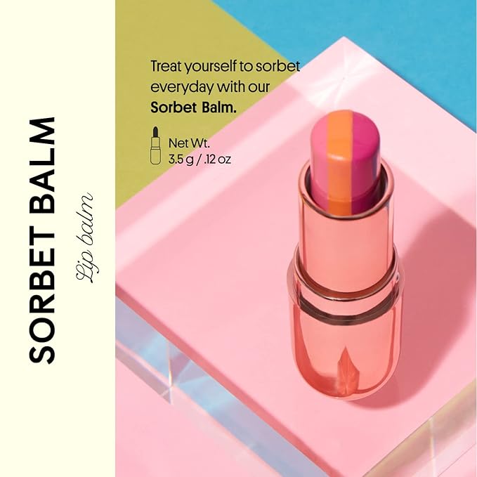 Winky Lux Sorbet Tri-Color Tinted Lip Balm – Hydrating Lip Balm, Sheer Pink Tint, Nourishing Lip Care with Jojoba Oil & Vitamin E, Moisturizes & Softens Dry Lips, Buttery Soft with Pink Coconut Scent-BrightBean Baby