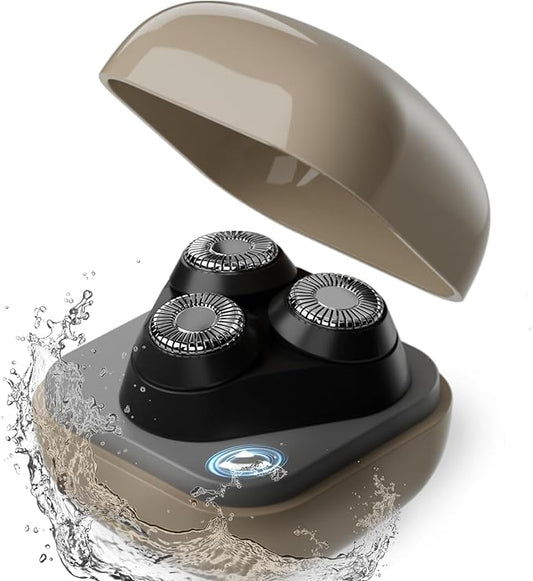 Facial Hair Removal for Women, 3D Floating Blade Rotary Razor, Wet/Dry Electric Shaver, Portable & USB Rechargeable Epilator Hair Remover for Face, Upper Lip, Chin, Arms & Legs (Beige)-BrightBean Baby