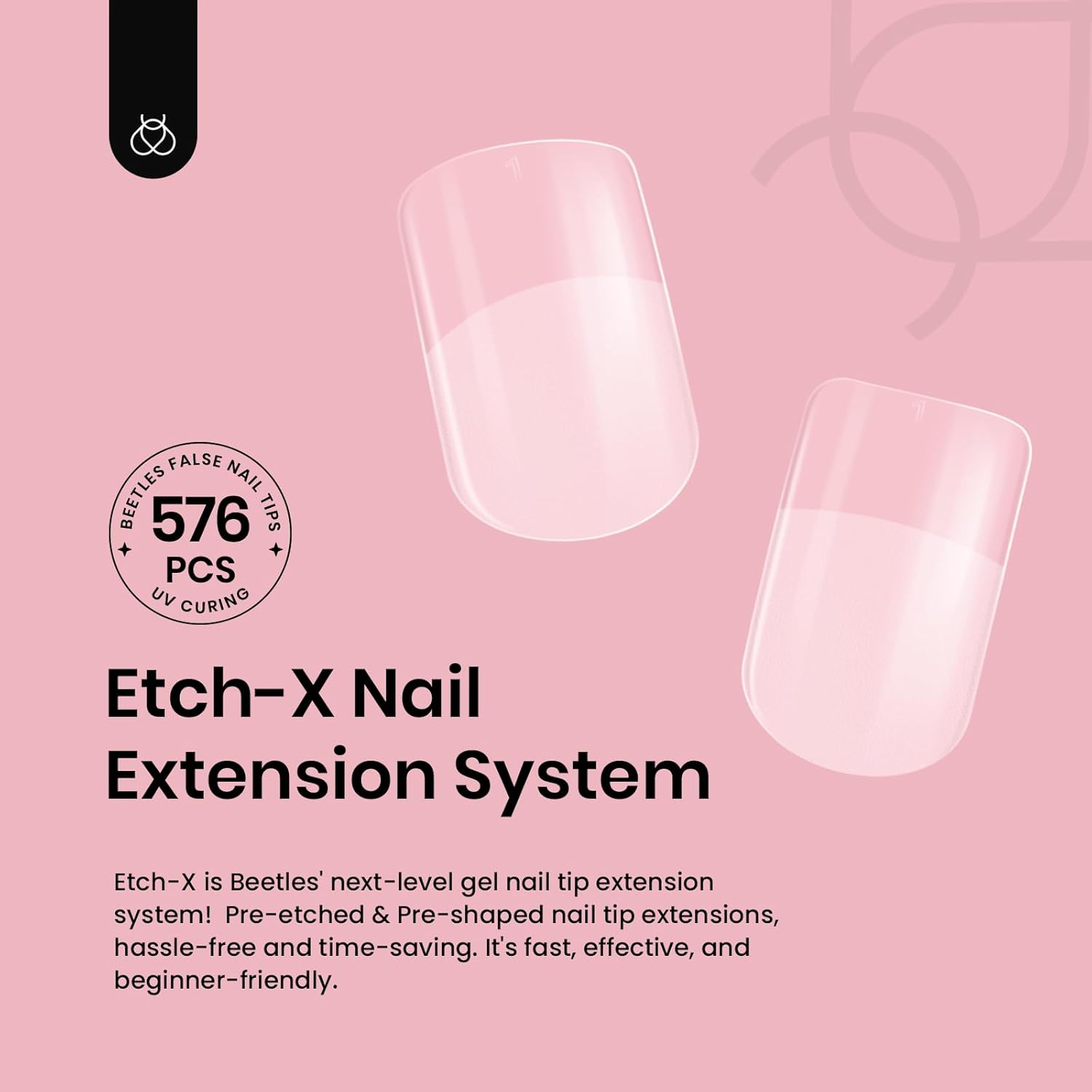 Beetles Short Square Nail Tips: 576PCS 12 Sizes XS Short Square Half Matte Clear False Acrylic Press on Nails Tips Pre-shape Full Cover Nail Tips Nail Extension DIY-BrightBean Baby