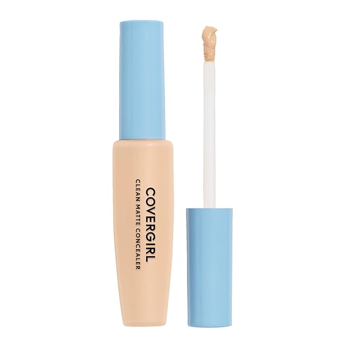 COVERGIRL - Clean Matte Concealer, Oil-Free, Lightweight Formula, Blendable, Natural-Looking Coverage, 100% Cruelty-Free-BrightBean Baby