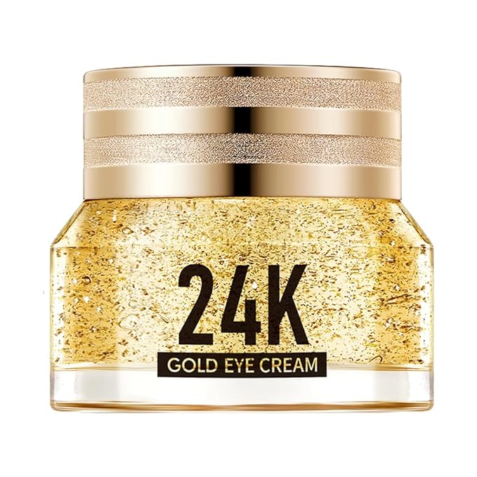 24K Gold Hyaluronic Acid Anti-Aging Multi-Effects Eye Cream - For Dark Circles & Fine Lines - With Hyaluronic Acid & Ingredient Gold, 1.4 Oz-BrightBean Baby