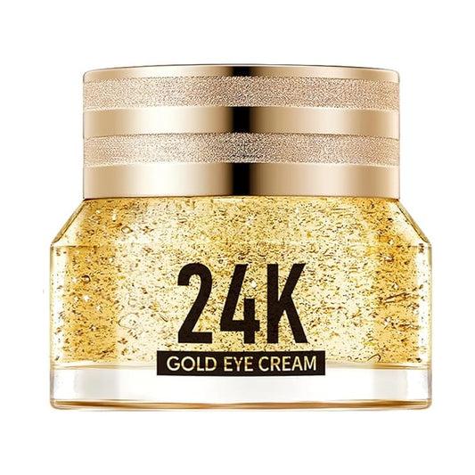 24K Gold Hyaluronic Acid Anti-Aging Multi-Effects Eye Cream - For Dark Circles & Fine Lines - With Hyaluronic Acid & Ingredient Gold, 1.4 Oz-BrightBean Baby