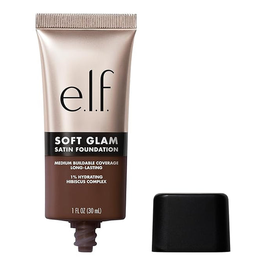 e.l.f. Soft Glam Foundation, Medium Coverage, Long-Lasting & Buildable Foundation For A Smooth, Satin Finish, Vegan & Cruelty-Free, 60 Rich Cool-BrightBean Baby