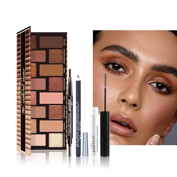 All in One Eyeshadow Palette Makeup Set, Makeup Kits with Makeup Brush Sets, Mascara, Eyebrow Pen, Concealer Lipstick Palette,Travel Makeup Bundle Holiday Surprising Makeup Box for Women Girl-BrightBean Baby