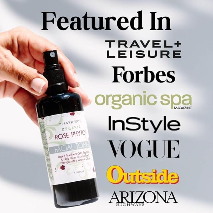 Organic Phyto³ Rose Water Facial Toner Spray - Pure Rosewater for Face, with Acaí and Herbal Extracts - Eco-Friendly and Vegan - Hydrating Rose Water Organic Face Spray (4 oz)-BrightBean Baby