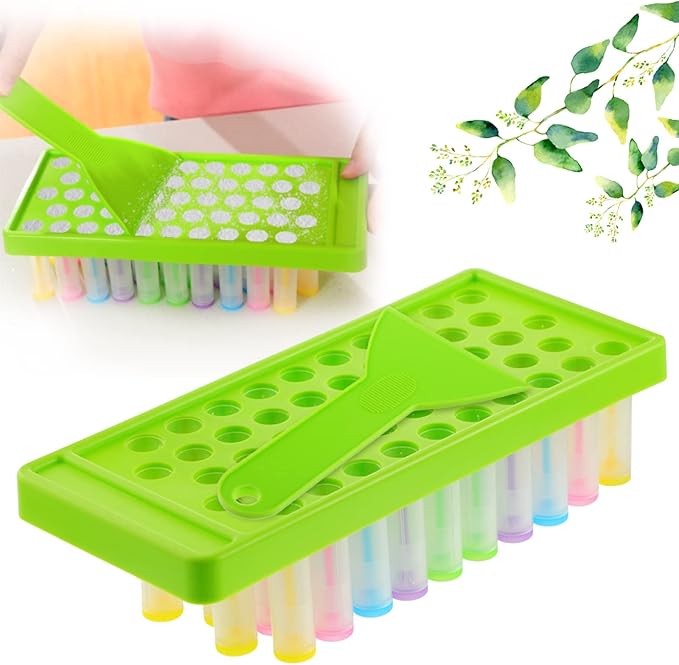 Maitys 2 Sets Lip Balm Tray and Spatula Portable Lip Balm Filling Tray and Spatula Set Lip Balm Tube Holder Lip Balm Tubes Tray Lip Balm Containers Lip Gloss Making Kit(Green)-BrightBean Baby