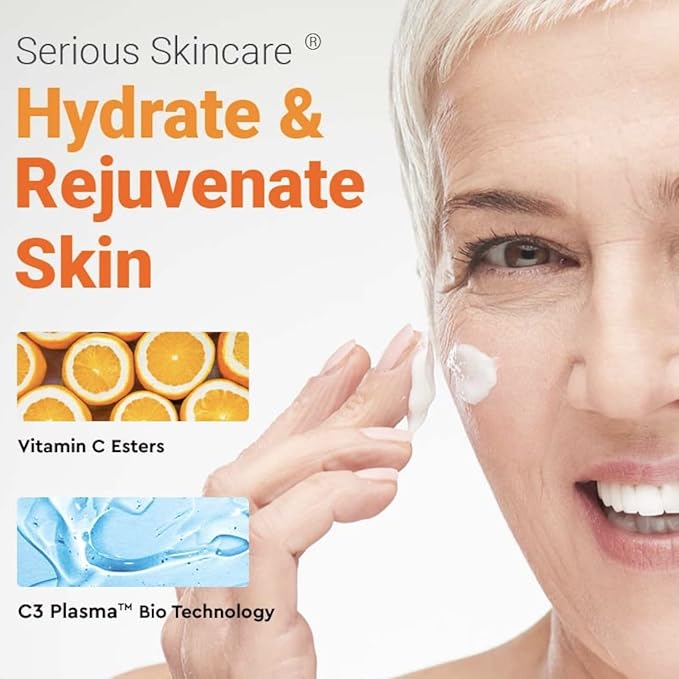 Serious Skincare - C3 Vitamin C Ester Eye Beauty Treatment with Hyaluronic Acid - For Dull & Dry Under Eyes - Soothing C3 Plasma Gel Formula for Fine Lines, Wrinkles, Discoloration - 0.5 oz.-BrightBean Baby