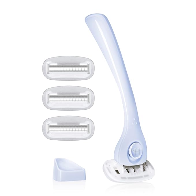 Billie Razors for Women Shave Kit – Women’s Razor + 4 x 5-Blade Razor Refills + Magnetic Holder – Cool Blue-BrightBean Baby