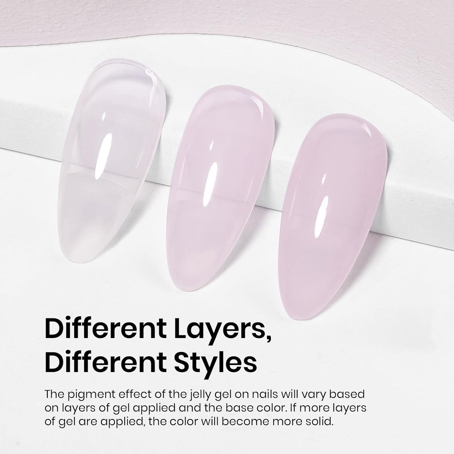 Beetles Nude Gel Nail Polish - 15ml Nude Purple Jelly Gel Polish Neutral Nail Polish Nail Concealer Sheer Translucent Effect Soak Off UV French Nail Art Manicure Salon DIY Gifts for Women-BrightBean Baby