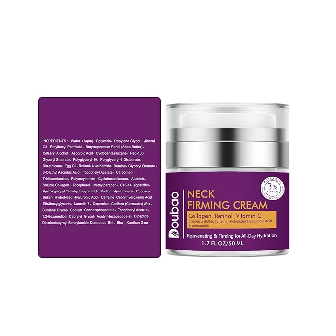 Advanced Neck Firming Cream – 3% Retinol & Hyaluronic Acid for Wrinkle Reduction, Lifting & Skin Tightening – Anti-Aging Moisturizer for Face, Neck & Décolleté – Deep Hydration, 3.4 FL（2 bottle）-BrightBean Baby
