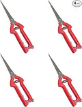 Garden Guru Extra Long Stainless Steel Pruner Pruning Shears Clippers Snips Sharp Bonsai Cutter Trimming Scissors Straight Blade Garden Scissors Tool Great for Roses Flowers Herbs Fruits (4 Pack)