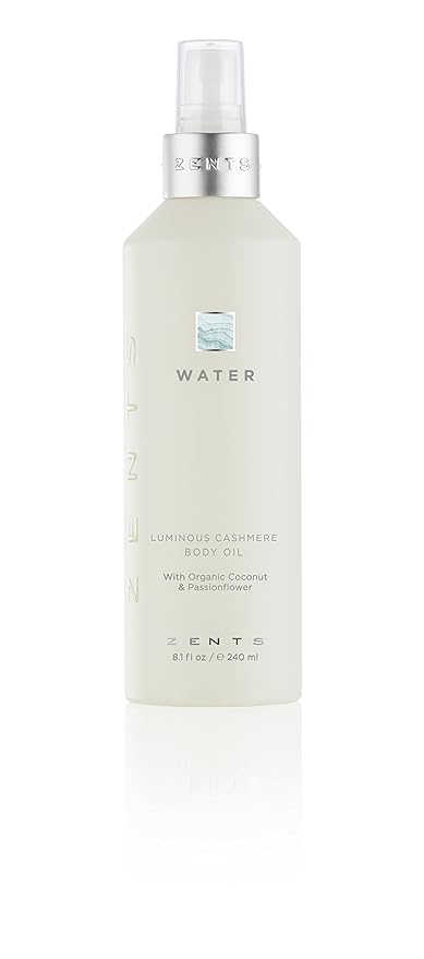 Zents Luminous Cashmere Body Oil (Water Fragrance) | Moisturizing Body Oil with Vitamin E & Organic Coconut Oil | Softens & Smooths Skin | 8 fl oz-BrightBean Baby