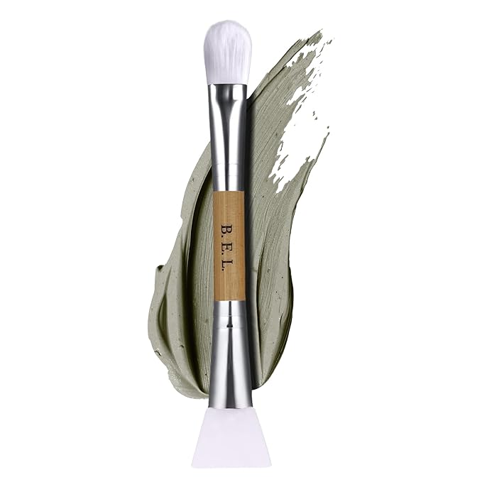 Bare Essentials Living - Clay Face Mask Brush (1 Pack, Bamboo) Dual Soft Silicone Face Mask Applicator Brush Tool, Great Facial Essentials, Moisturizer Applicator & Skincare Brush for Facials-BrightBean Baby