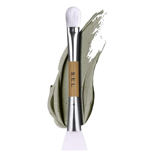 Bare Essentials Living - Clay Face Mask Brush (1 Pack, Bamboo) Dual Soft Silicone Face Mask Applicator Brush Tool, Great Facial Essentials, Moisturizer Applicator & Skincare Brush for Facials-BrightBean Baby