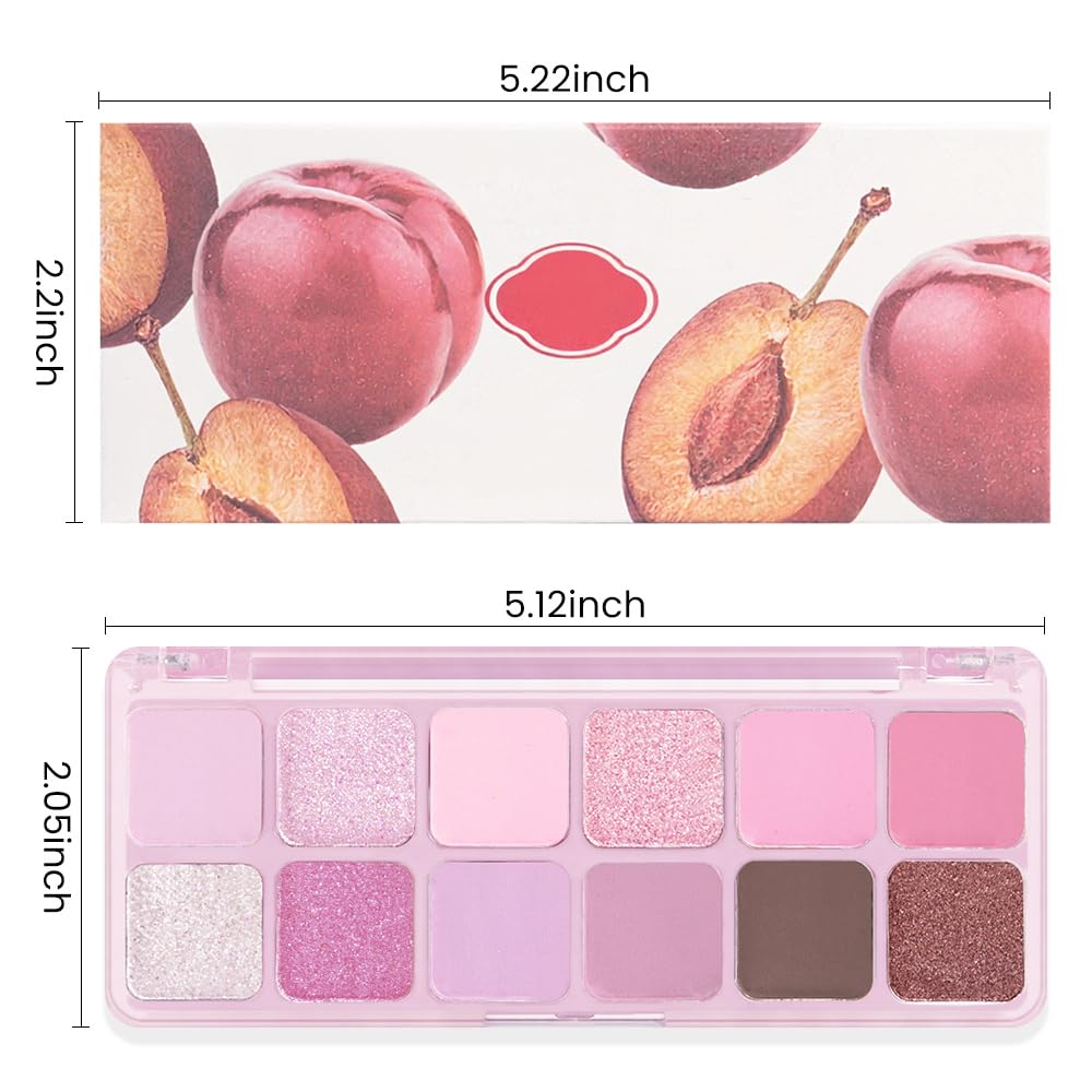 AMY'S DIARY 12Color Matte Purple Pink Eyeshadow Palette,Shimmer Eye Shadow Long-Lasting, and Highly Pigmented Elevate Your Eye Makeup-BrightBean Baby