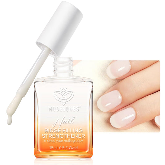 modelones Nail Strengthener Milky White Nail Polish Nails Repair for Damaged Nails Growth and Strentgthener Ridge Filler for Nail Strengthening Polish 15ml-BrightBean Baby