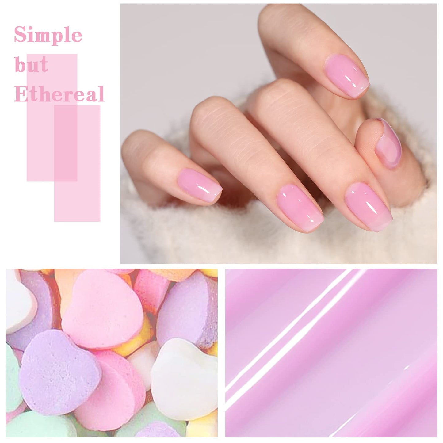 Jelly-Pastel Gel Nail Polish Set - 10 Pcs Pink Nude Gel Polish Set with Summer Yellow Blue Colors - DIY Soak Off Nail Lamp - Easter Decoration Gifts for Women - Manicure Kit-BrightBean Baby
