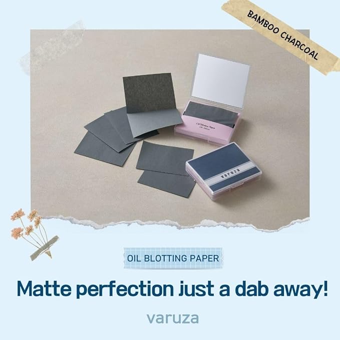 [600 Counts Refills Only] Natural Bamboo Charcoal Oil Blotting Sheets for Face with Mirror Case and Refills-BrightBean Baby