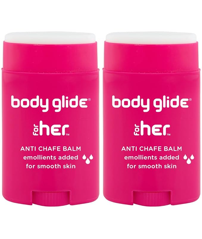Body Glide For Her Anti Chafe Balm | Chafing stick with added emollients | Great for dry, sensitive skin and/or sensitive areas | Use on chest, bra, butt, groin, arm, and thigh chafing | 1.5oz-2pk-BrightBean Baby